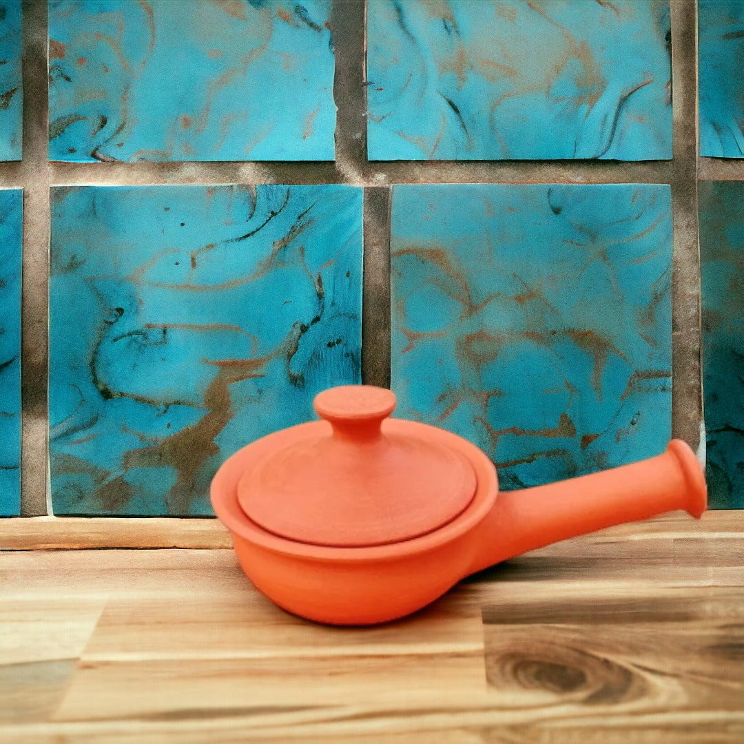 Tamas Handcrafted Terracotta Natural Clay Tadka Pan (Brown) - Tamas: Luxury Indian Gifts