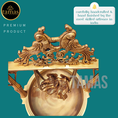 Tamas Brass Urli With Radha Krishna (25 Inches)
