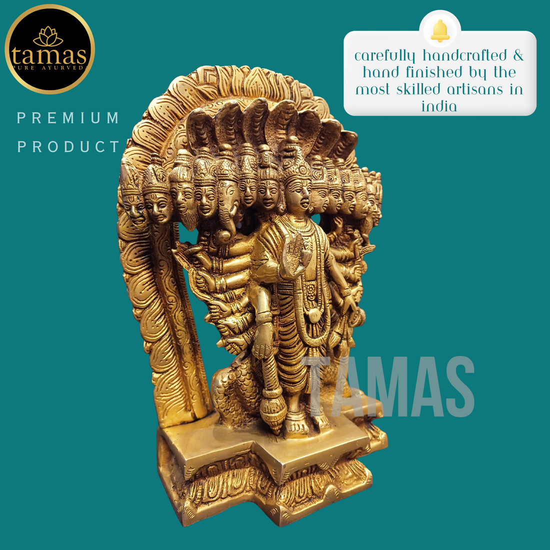 Tamas Brass Vishanu Bhagwan Statue (11 Inches)
