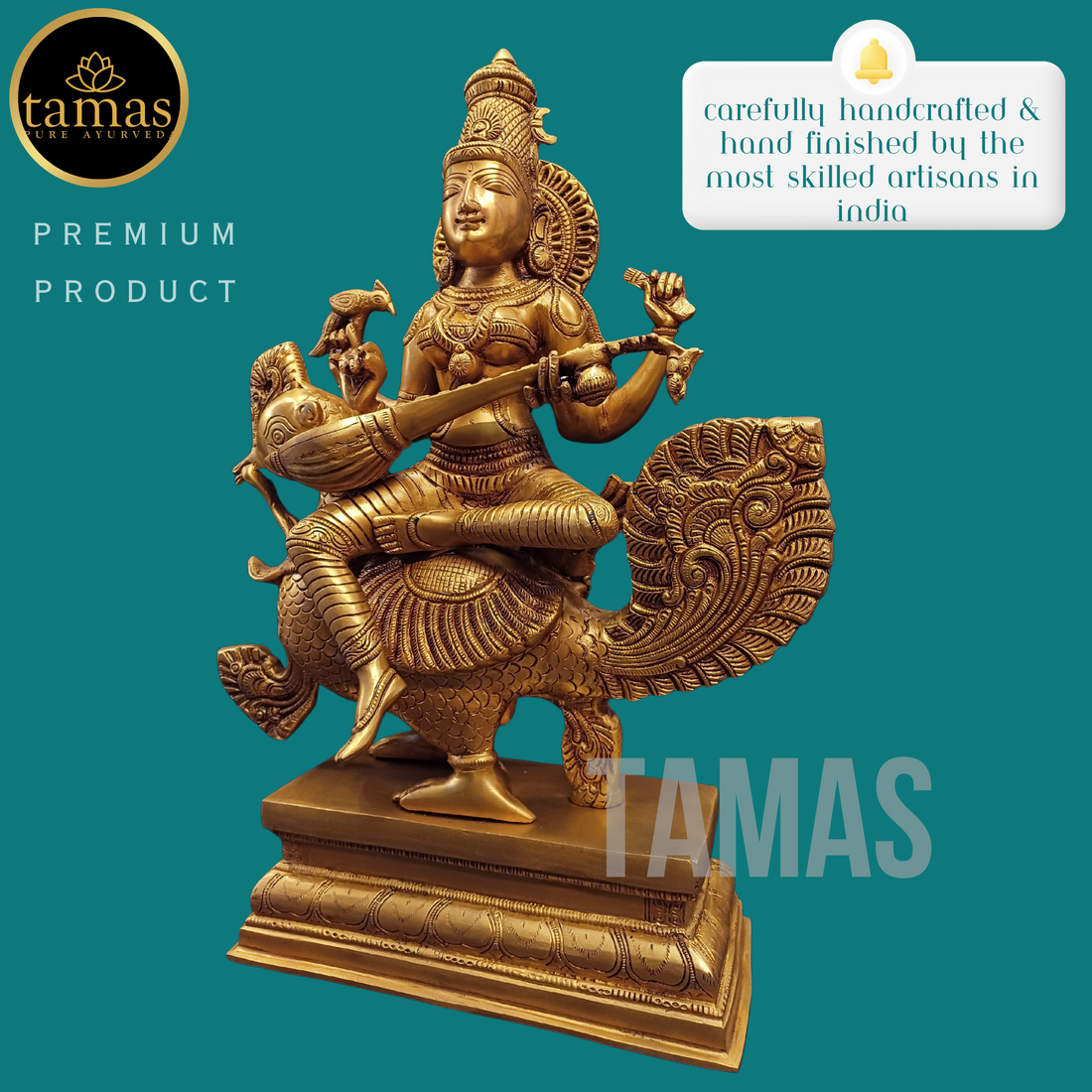 Brass Saraswati Maa Statue