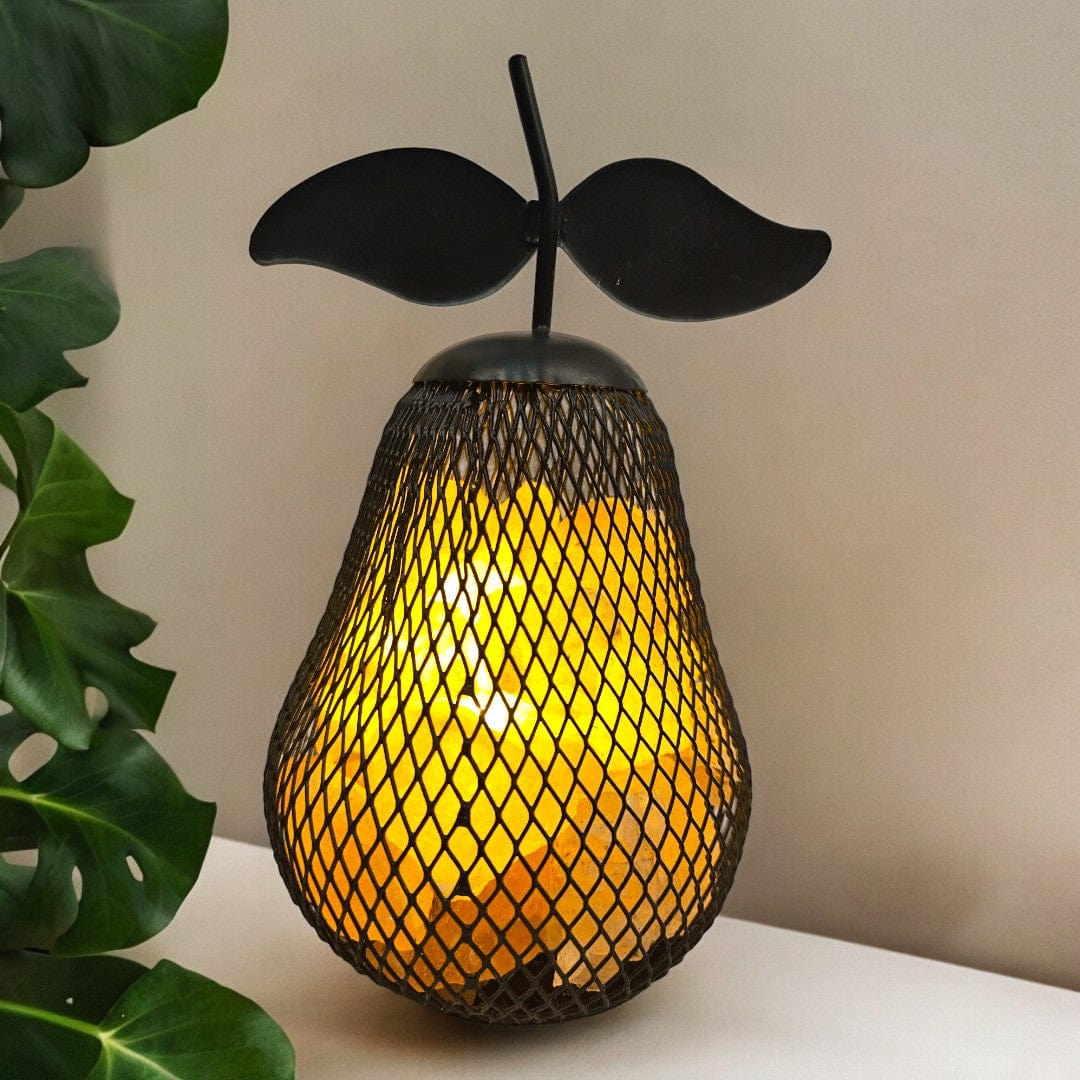 Black Pear Shape Himalayan Rock Salt Lamp