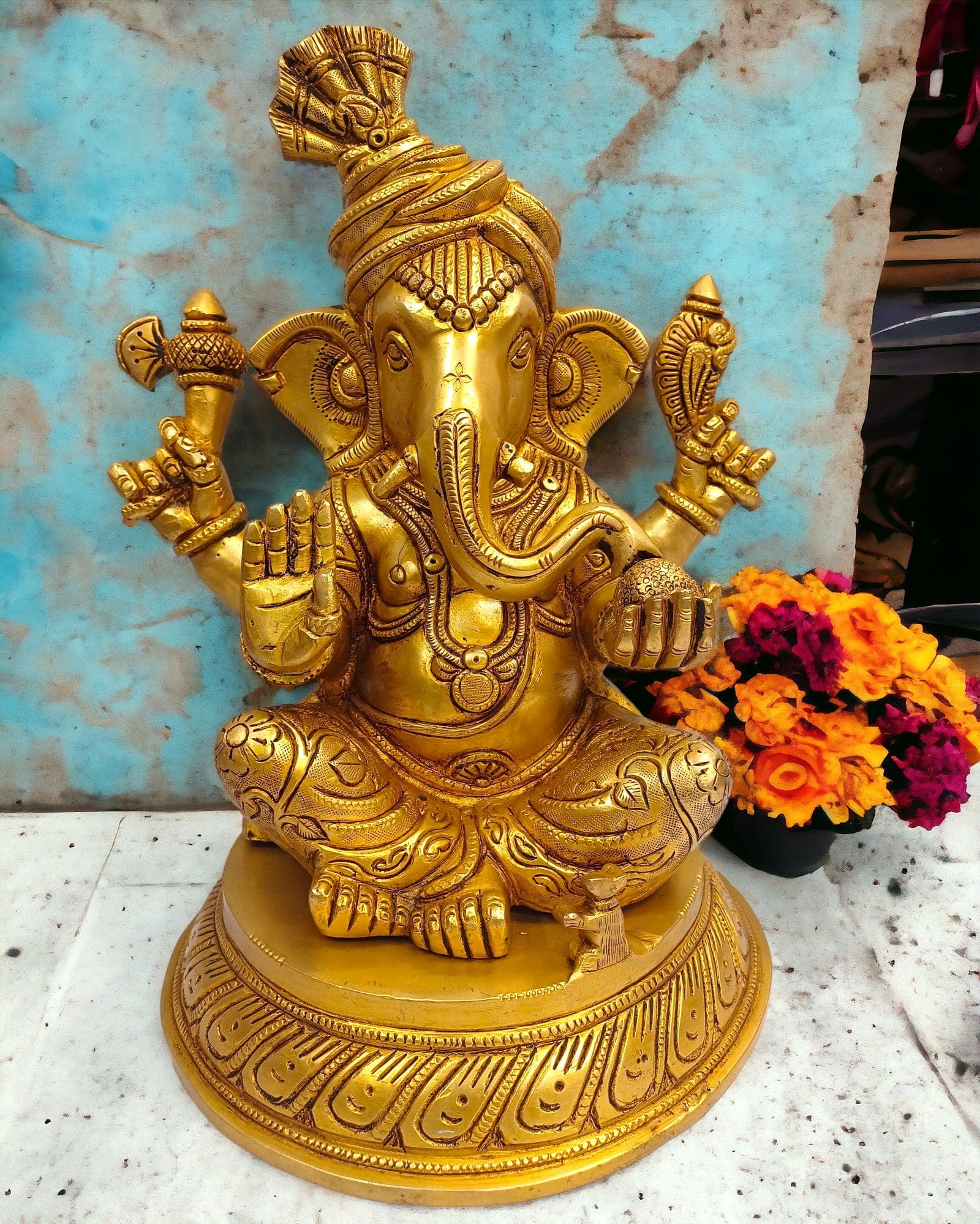 Brass Lord Ganesh Idol