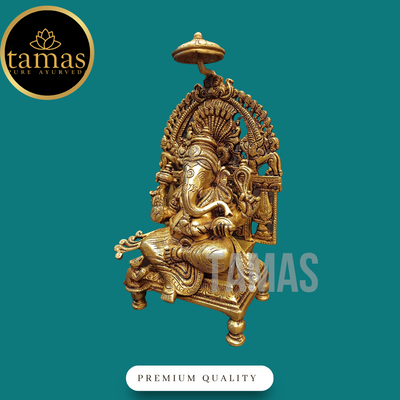 Tamas Brass Chowki Ganesha (9 Inch)