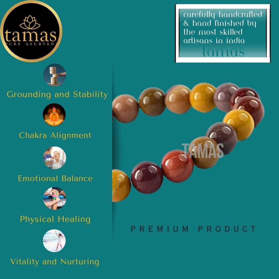 Tamas Mookaite Healing Crystal Gemstone Stretchable Bracelet