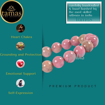 Tamas Rhodonite Healing Crystal Gemstone Stretchable Bracelet
