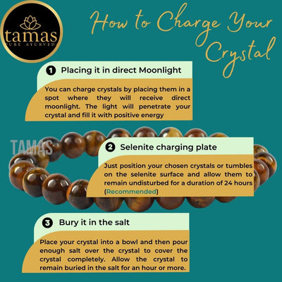 Tamas Tiger Eye Healing Crystal Gemstone Stretchable Bracelet