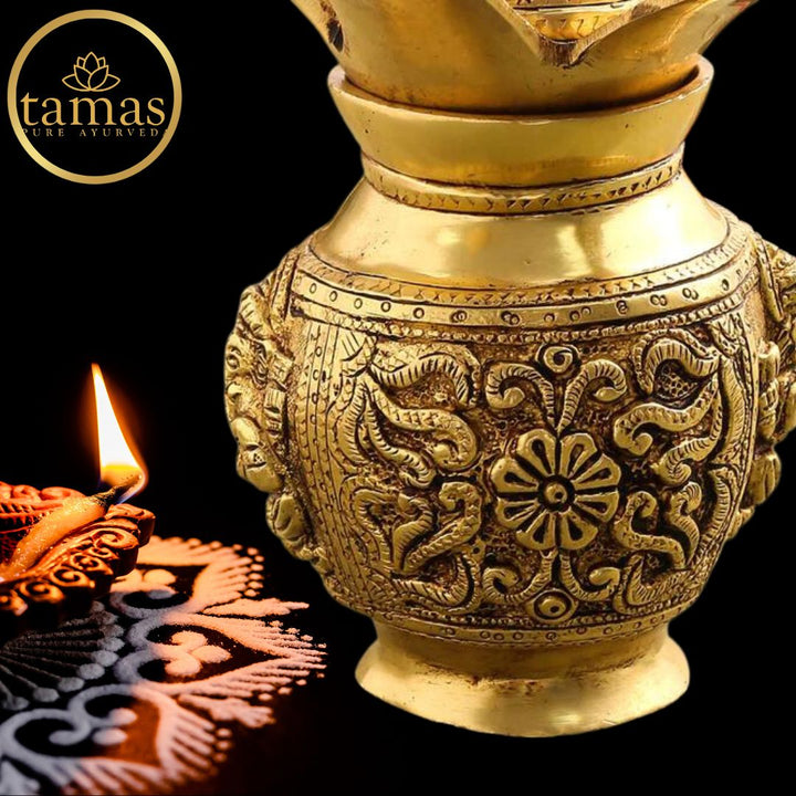 Tamas Brass Kalash - A Symbol of Sacred Serenity (7 Inches)