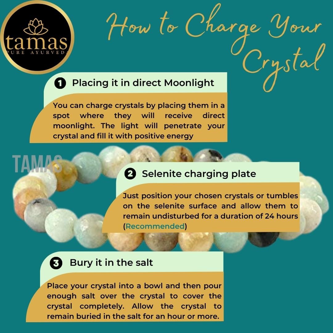 Tamas Amazonite Healing Crystal Stretchable Bracelet - Tamas: Luxury Indian Gifts