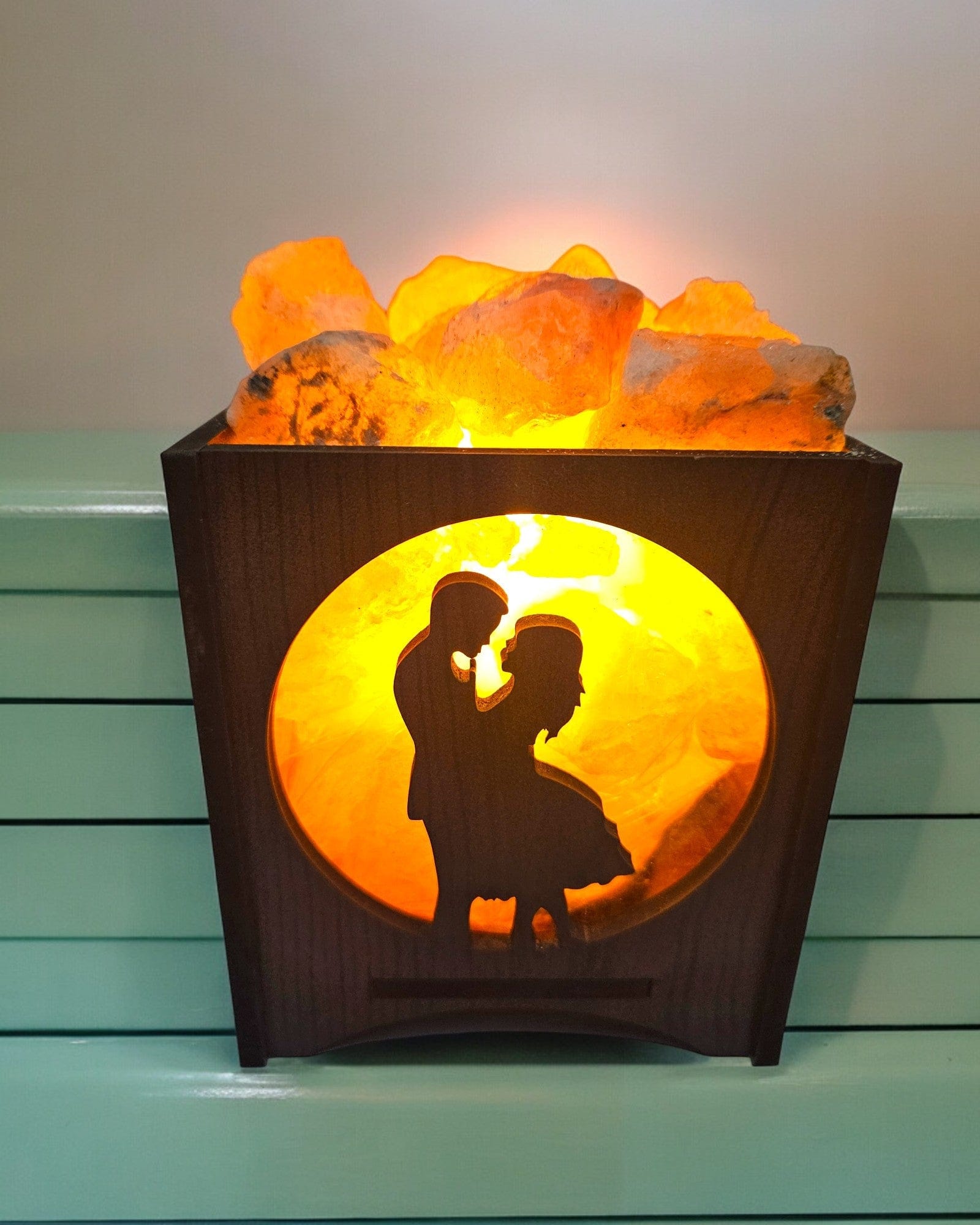 Couple-Fairy Wooden Box Lamp
