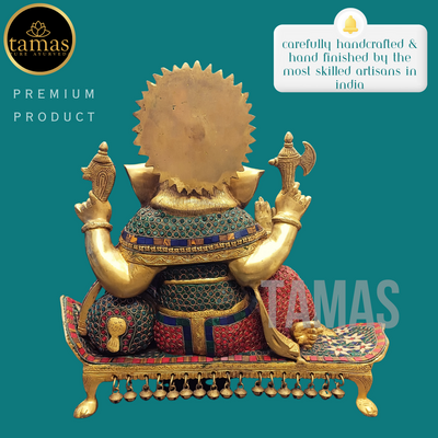 Tamas Brass Sofa Ganesha Statue (19 Inches)