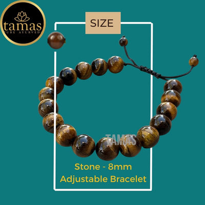Tamas Tiger Eye B Pull Healing Crystal Gemstone Adjustable Bracelet