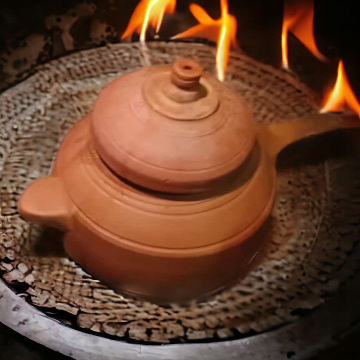 Tamas Handcrafted Terracotta Natural Clay Cooker (Brown)