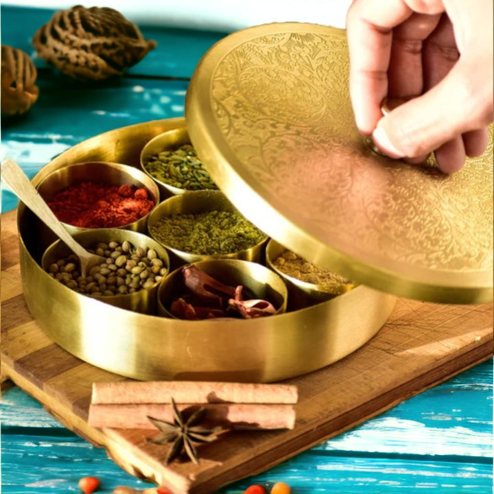 Tamas Brass Spice / Masala Box | 8 Inches