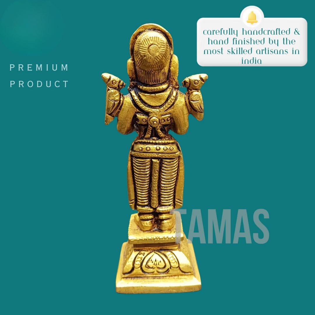 Tamas Brass Lady Holding a Lamp Statue (4.3 Inch) - Tamas: Luxury Indian Gifts