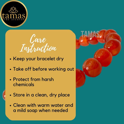 Tamas Red Onyx Healing Crystal Gemstone Stretchable Bracelet