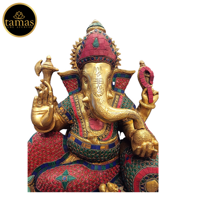 Tamas Brass Sofa Ganesha Statue (19 Inches)