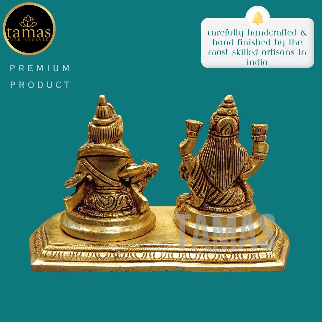 Brass Goddess Lakshmi and Lord Kuber Statue/Idol