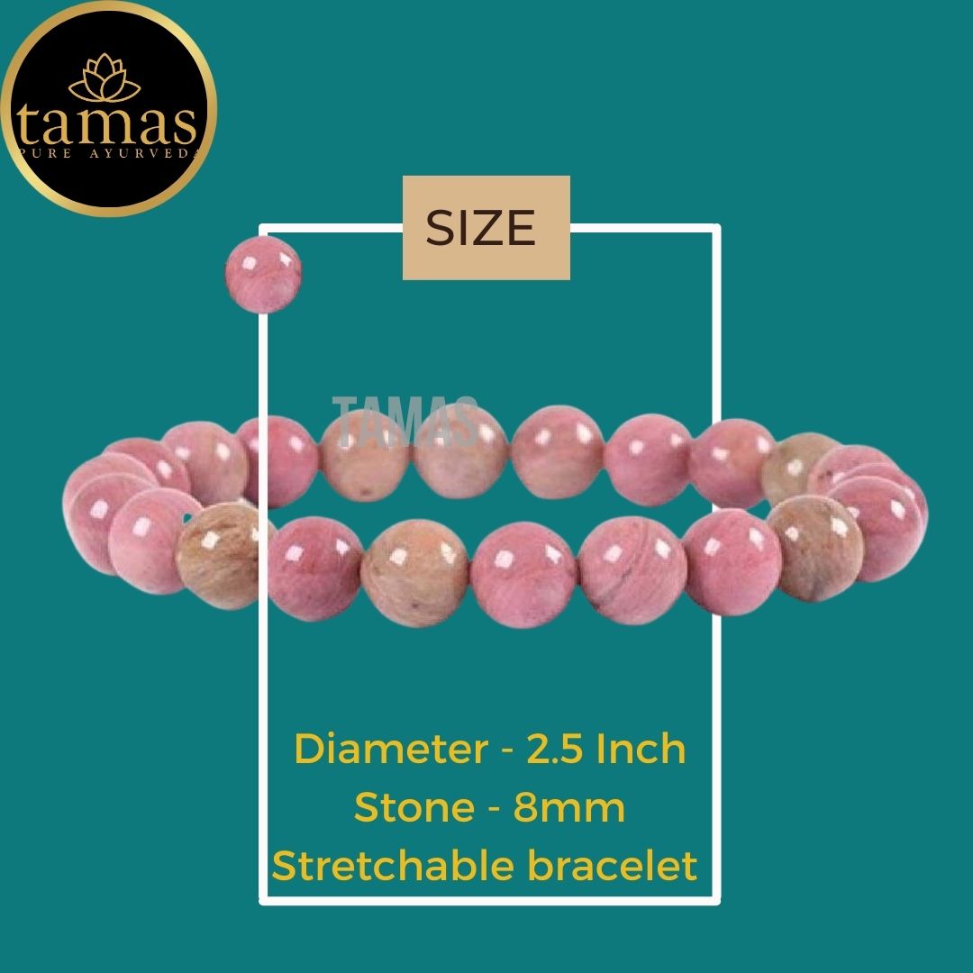 Tamas Rhodonite Healing Crystal Gemstone Stretchable Bracelet