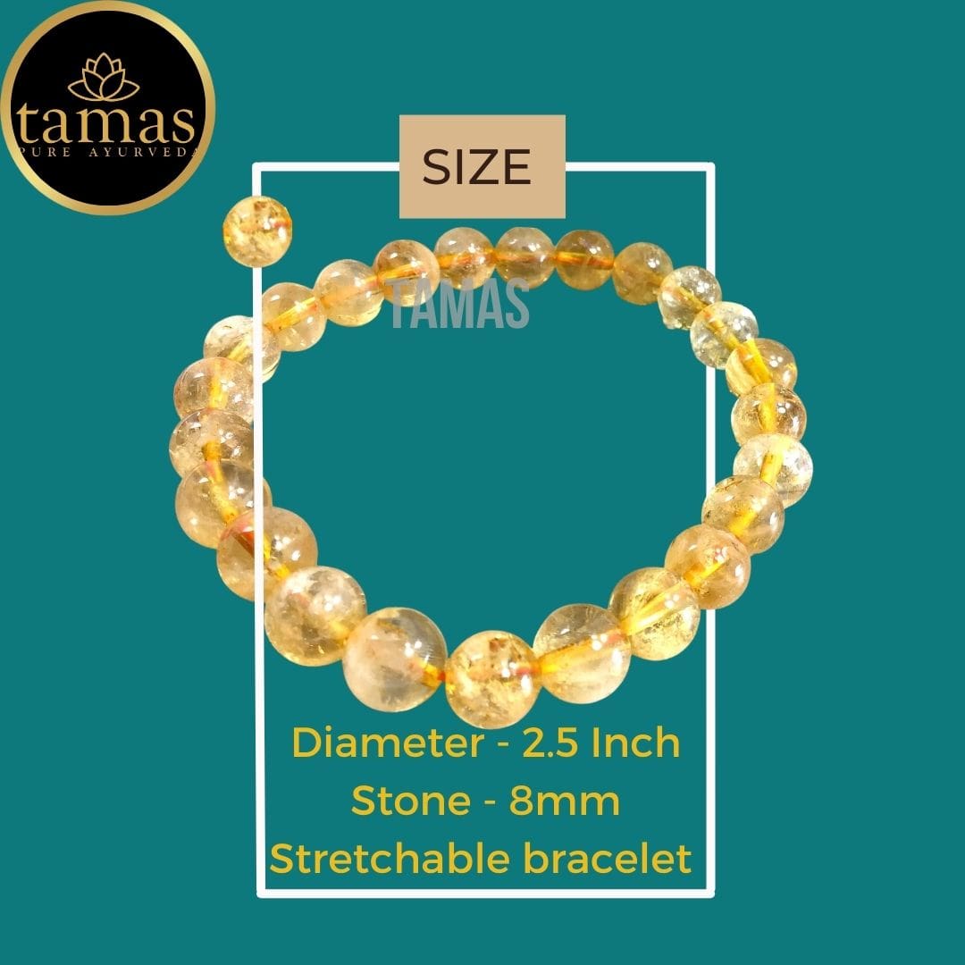 Tamas Citrine Healing Crystal Stretchable Bracelet - Tamas: Luxury Indian Gifts