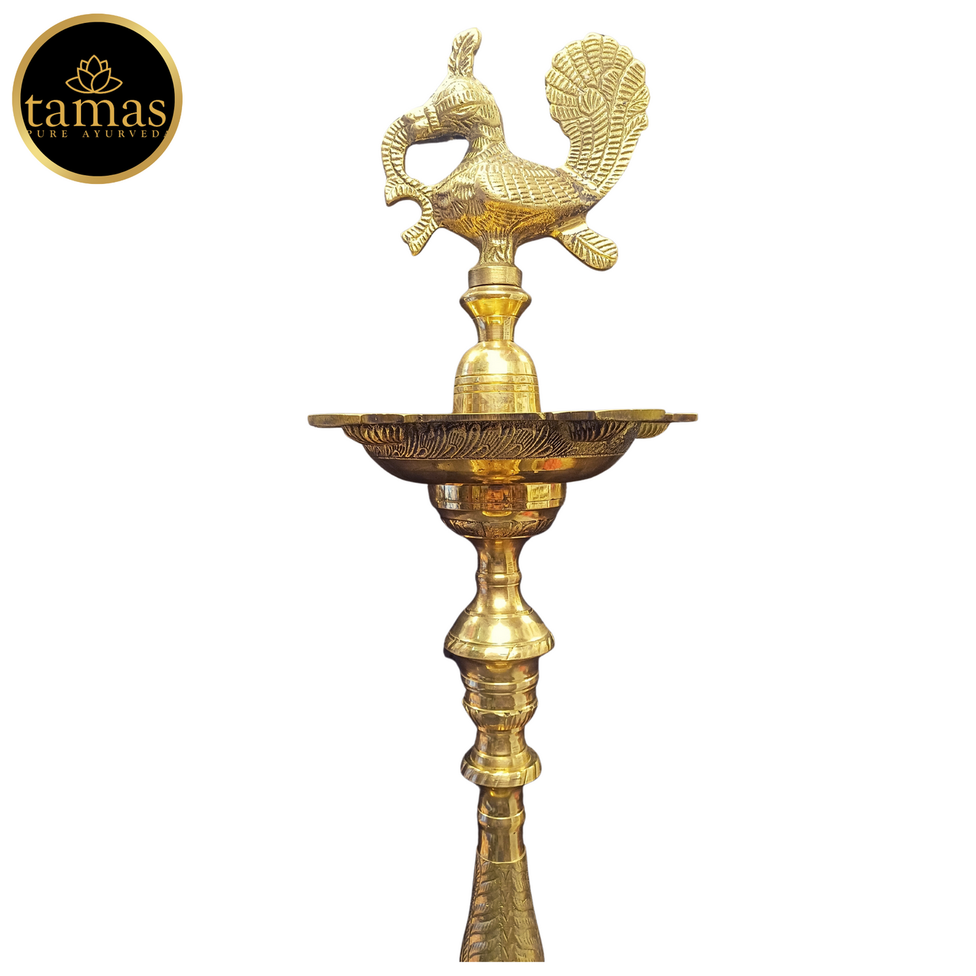 Tamas Brass Peacock Diya Stand (33 Inches)