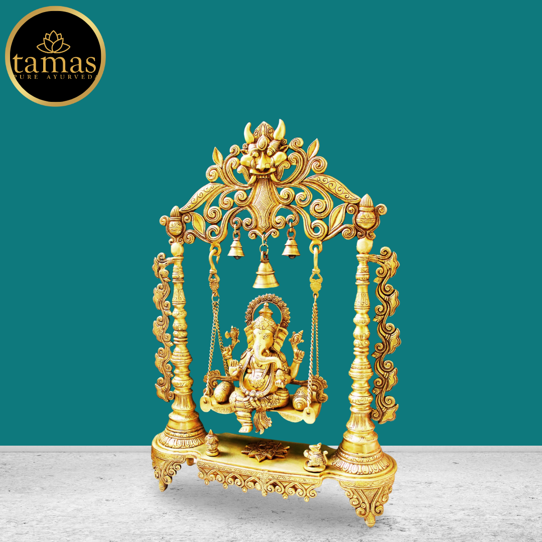 Tamas Brass Ganesha Swing Idol with Bells (26 Inches)