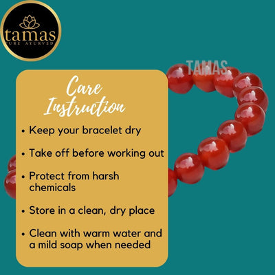 Tamas Red Carnelian Healing Crystal Gemstone Stretchable Bracelet