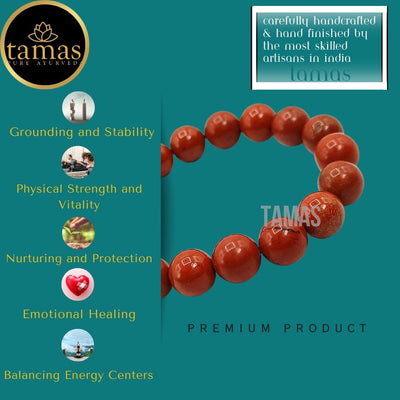 Tamas Red Jasper Healing Crystal Gemstone Stretchable Bracelet