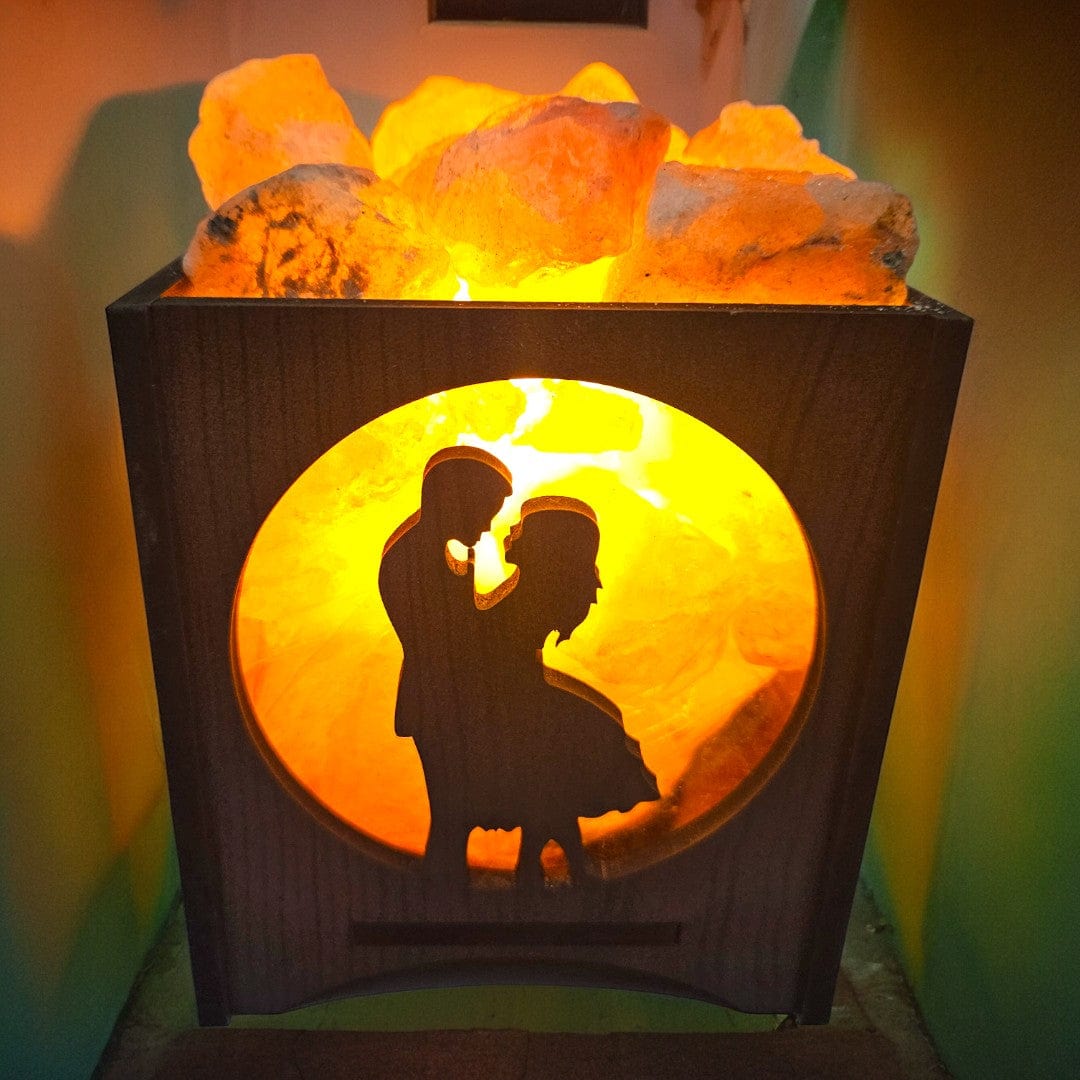 Couple-Fairy Wooden Box Lamp