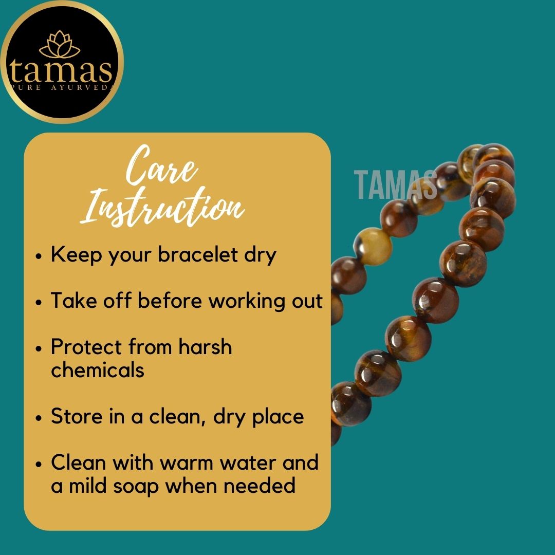 Tamas Tiger Eye Healing Crystal Gemstone Stretchable Bracelet