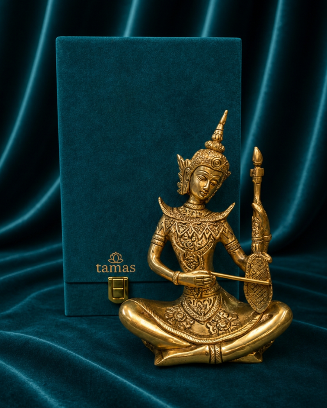 Tamas Brass Music Lady (7 Inches) Available in 4 designs – Graceful Musical Figurine