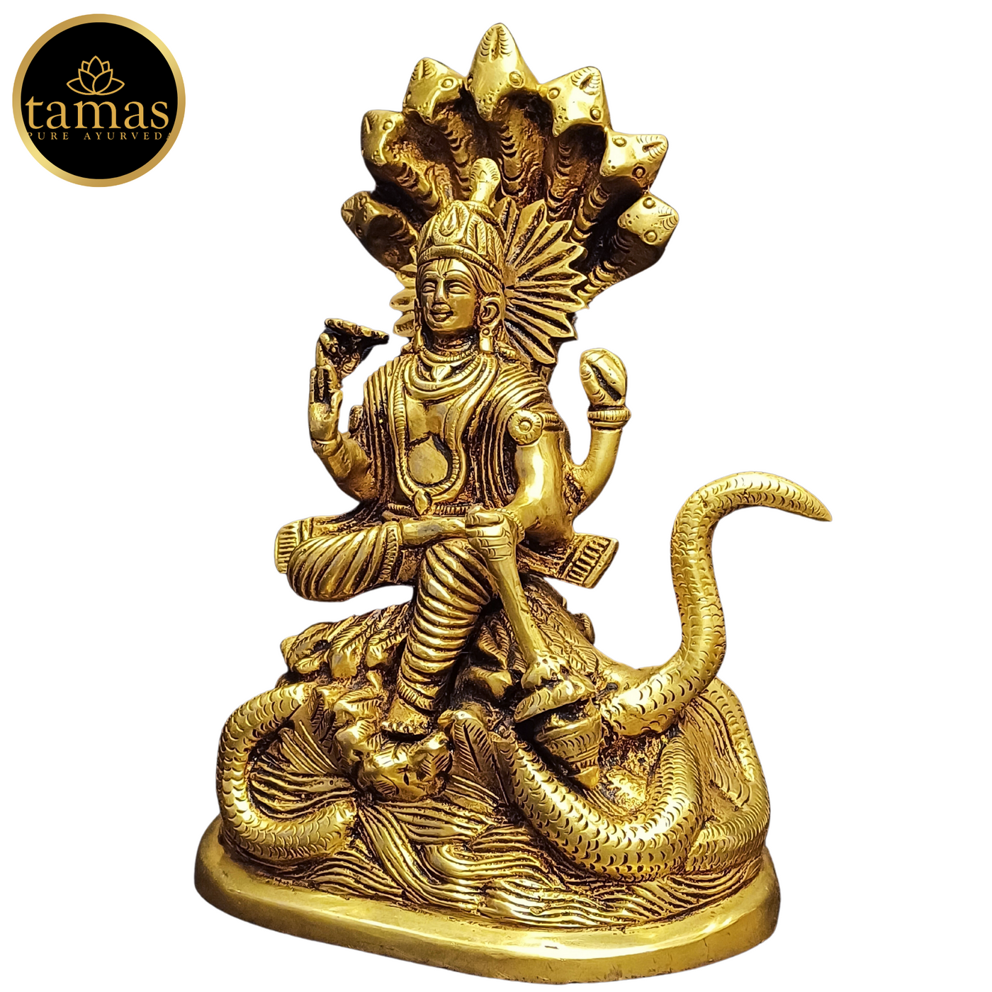 Tamas Brass Vishnu With Naag Statue (7.5 Inches)