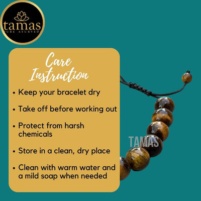 Tamas Tiger Eye B Pull Healing Crystal Gemstone Adjustable Bracelet