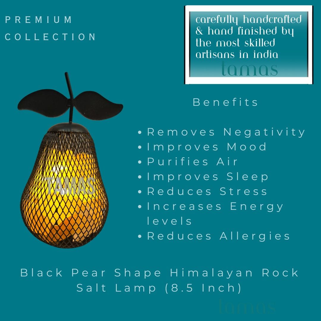 Black Pear Shape Himalayan Rock Salt Lamp