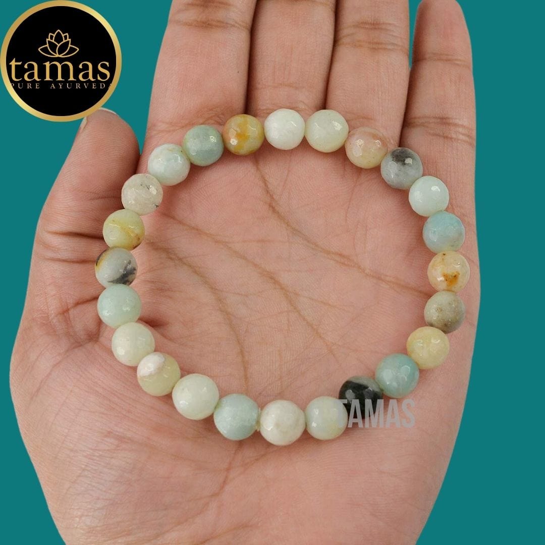 Tamas Amazonite Healing Crystal Stretchable Bracelet - Tamas: Luxury Indian Gifts