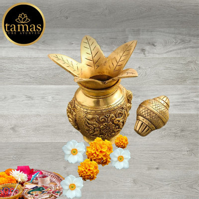 Tamas Brass Kalash - A Symbol of Sacred Serenity (7 Inches)