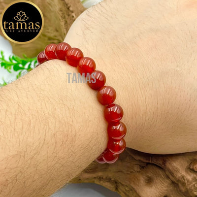 Tamas Red Carnelian Healing Crystal Gemstone Stretchable Bracelet