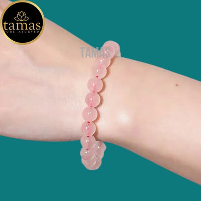 Tamas Rose Quartz Healing Crystal Gemstone Stretchable Bracelet