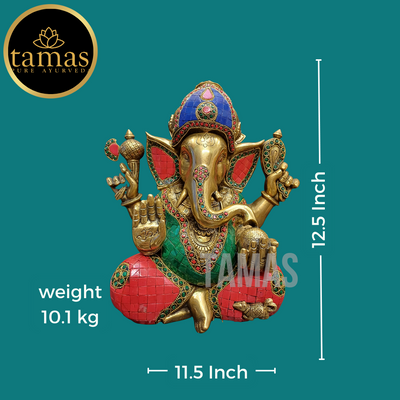 Tamas Brass Ganesh Stone (12 Inches)