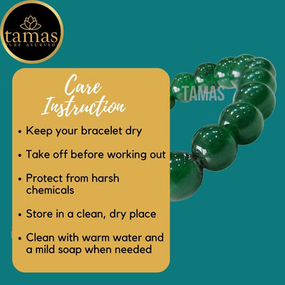 Tamas Green Jade Healing Crystal Gemstone Stretchable Bracelet