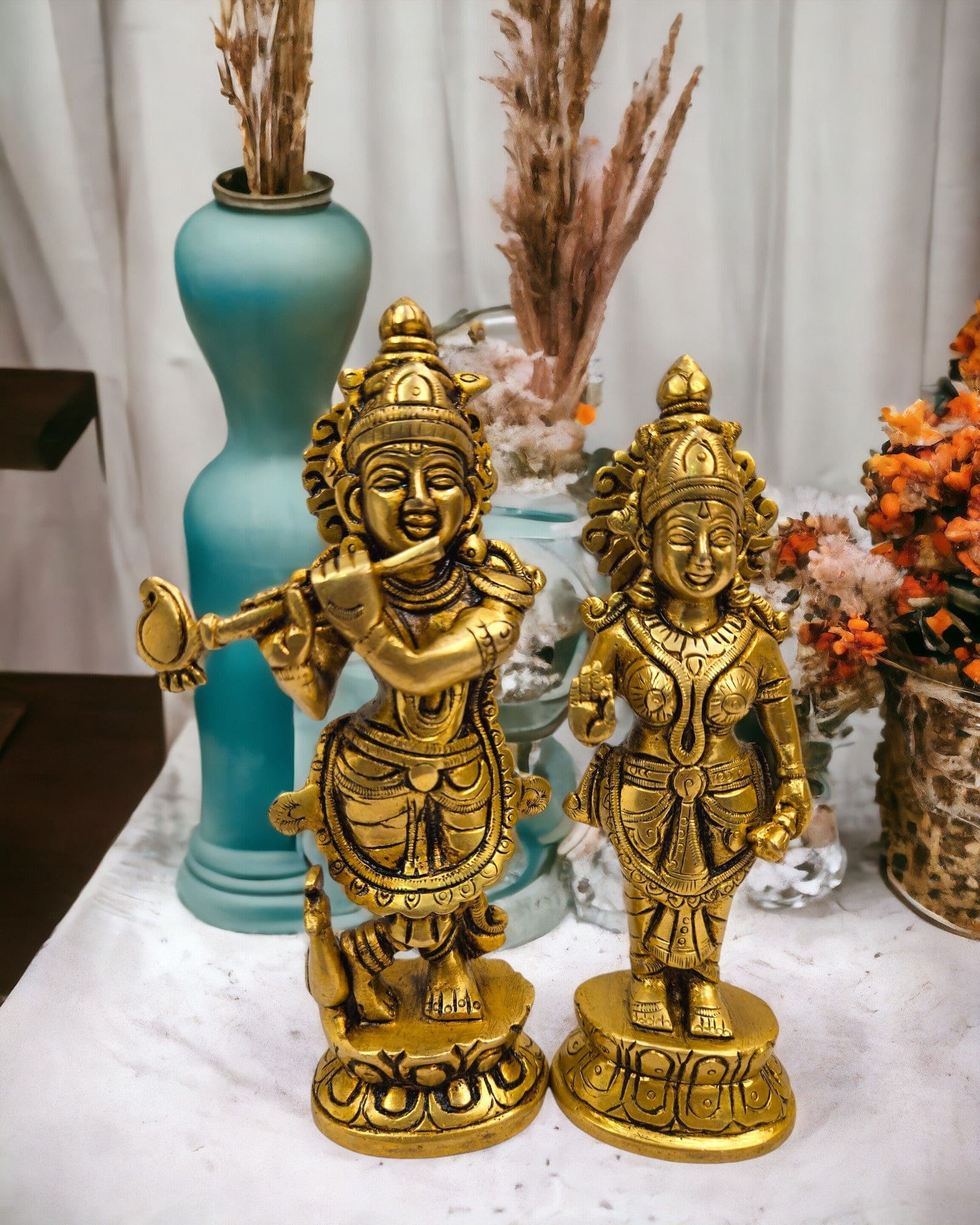 Brass Lord Radha Krishna Statue/Idol