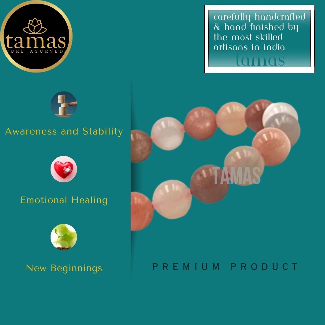 Tamas Pierre de Lune Healing Crystal Gemstone Stretchable Bracelet