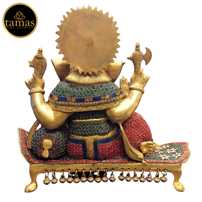 Tamas Brass Sofa Ganesha Statue (19 Inches)