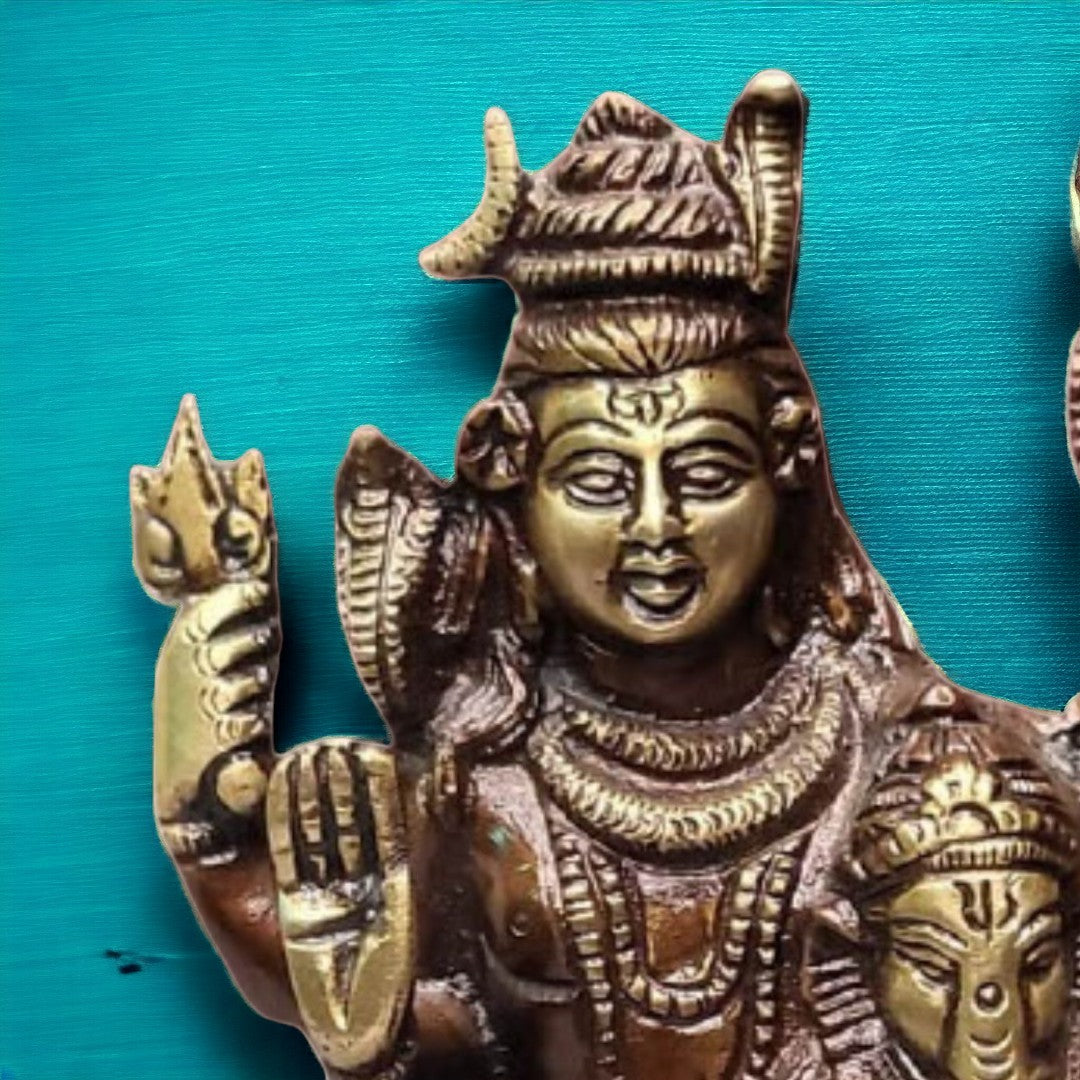 Brass Handcrafted Shiv Parivar Murti Statue  Idol