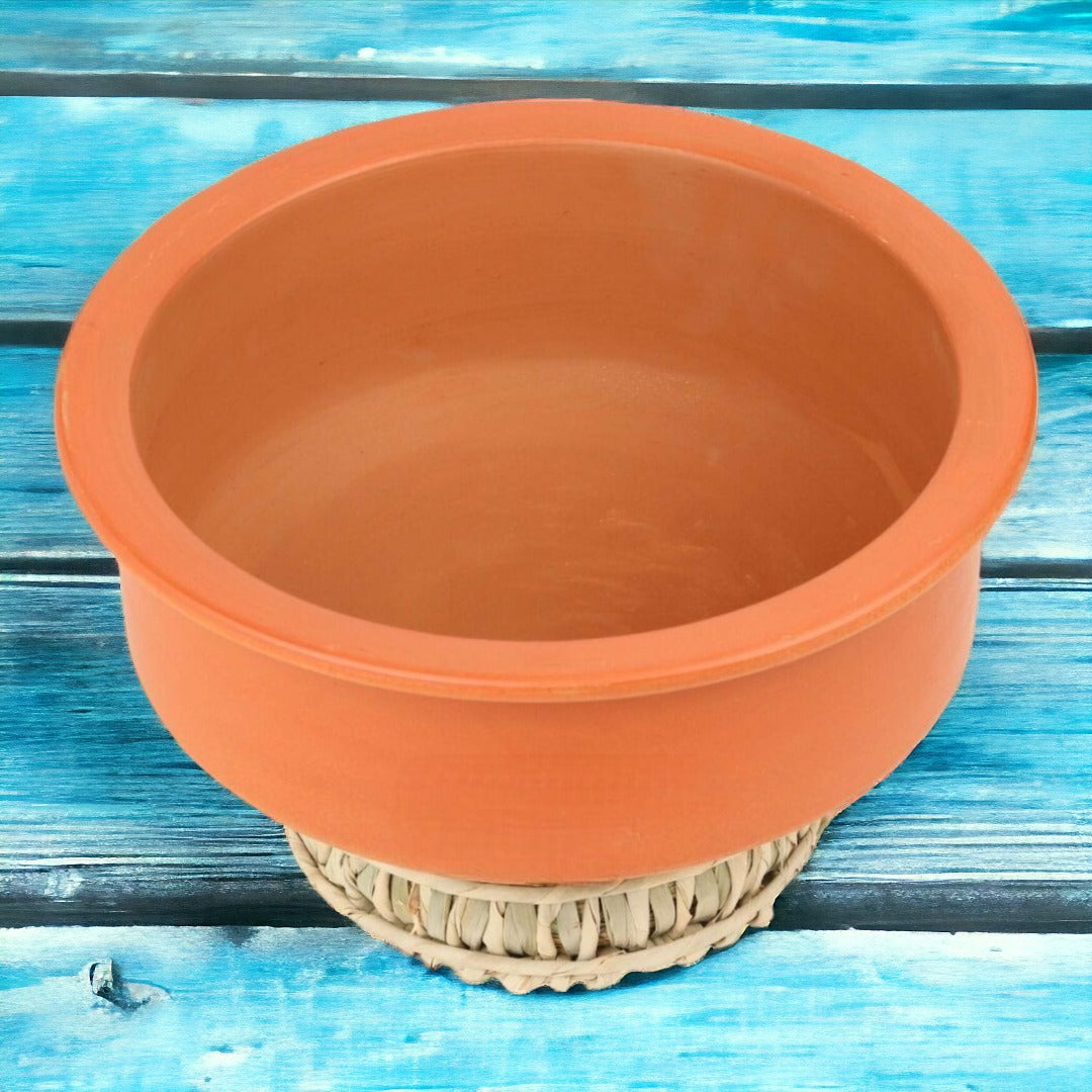 Tamas Handcrafted Terracotta Natural Clay Patila (Brown)