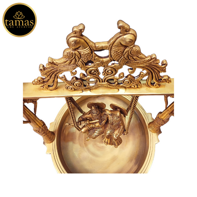 Tamas Brass Urli With Radha Krishna (25 Inches)