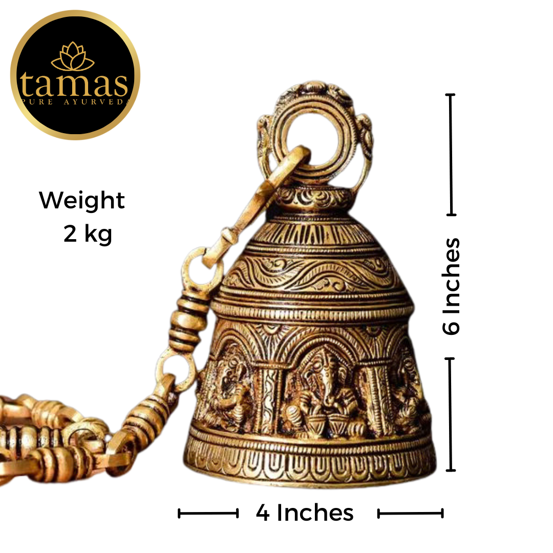 Tamas Brass Ganesha Wall Hanging Temple Bell (32.5 Inches)