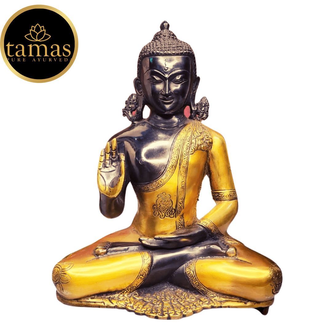Brass  Buddha In Deep Meditation Statue  Idol