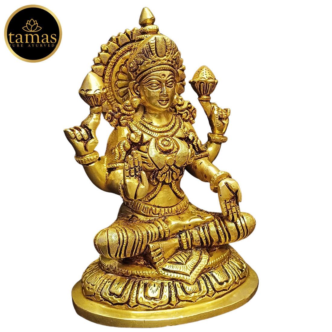 Tamas Brass Lakshmi Statue (7.2 Inches) | | Free Premium Gift Box