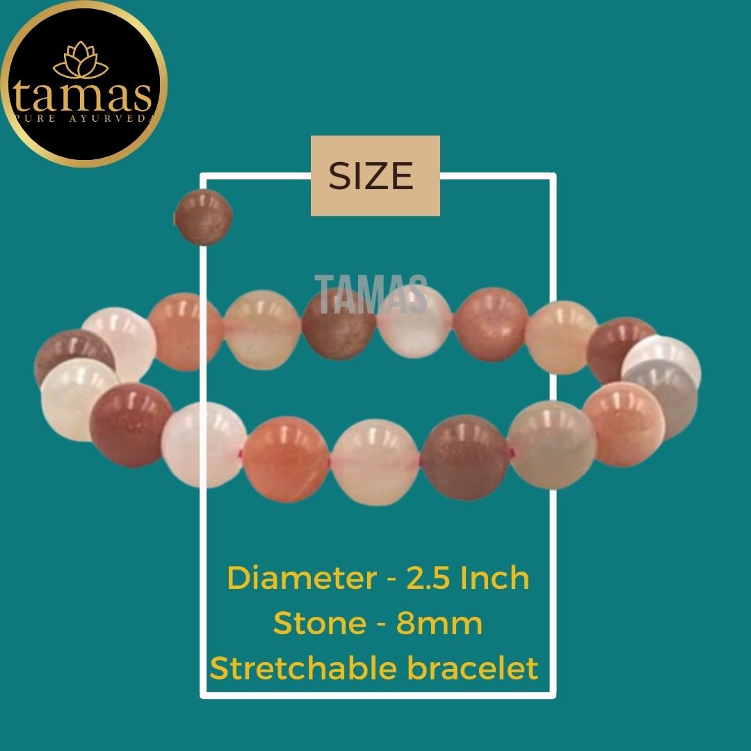 Tamas Pierre de Lune Healing Crystal Gemstone Stretchable Bracelet