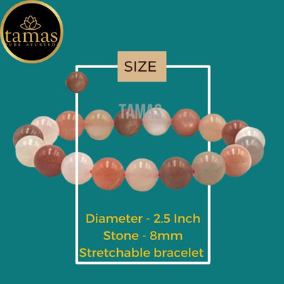 Tamas Pierre de Lune Healing Crystal Gemstone Stretchable Bracelet